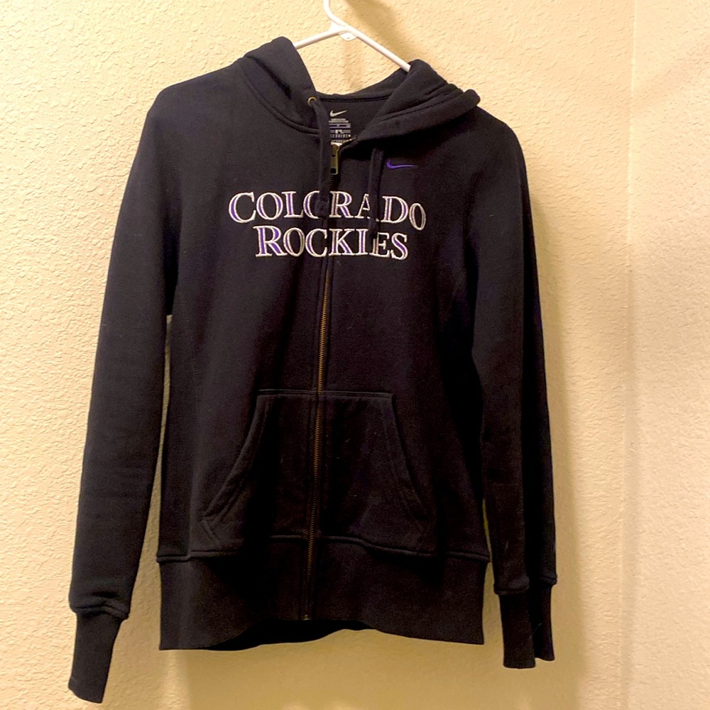 Colorado Rockies Black Nike Zip-up Hoody